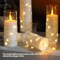 Flameless Candles Battery Operated,5 Pcs Acrylic Flickering LED Candles with Remote,with Embedded Star String Flameless Pillar Candle,Home Decor Halloween Christmas Creating Ambiance(White)